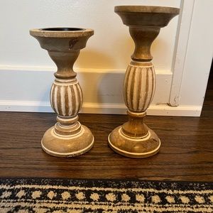 Pillar candle holders (2)